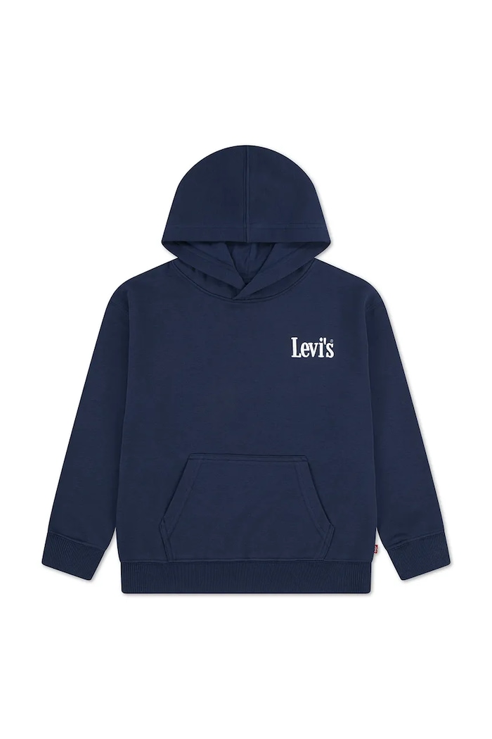 Detská mikina Levi's CLASSIC AND CLEAN HOODIE s kapucňou tmavomodrá 8EP584