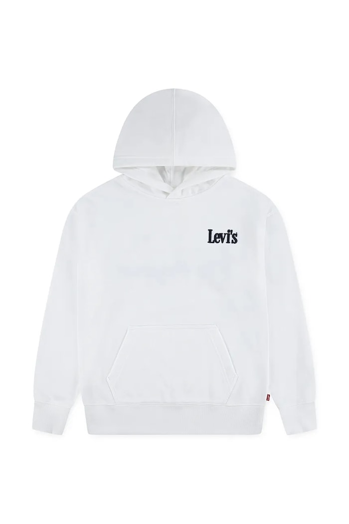 Detská mikina Levi's CLASSIC AND CLEAN HOODIE 9EP584 biela SS26