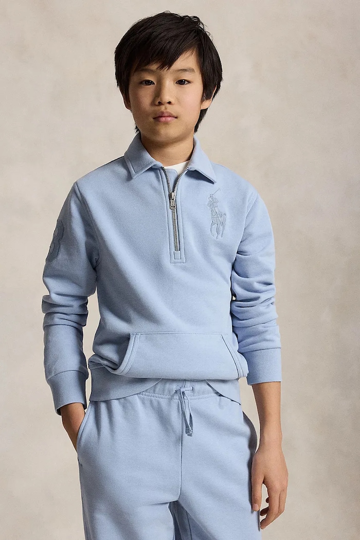 Polo Ralph Lauren mikina detská s bavlnou modrá 323A12288001