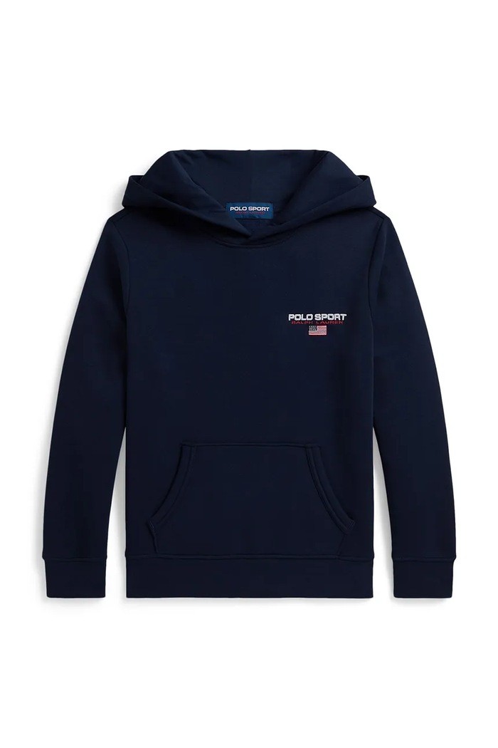 Polo Ralph Lauren detská mikina s kapucňou z bavlny tmavomodrá 323P01528501