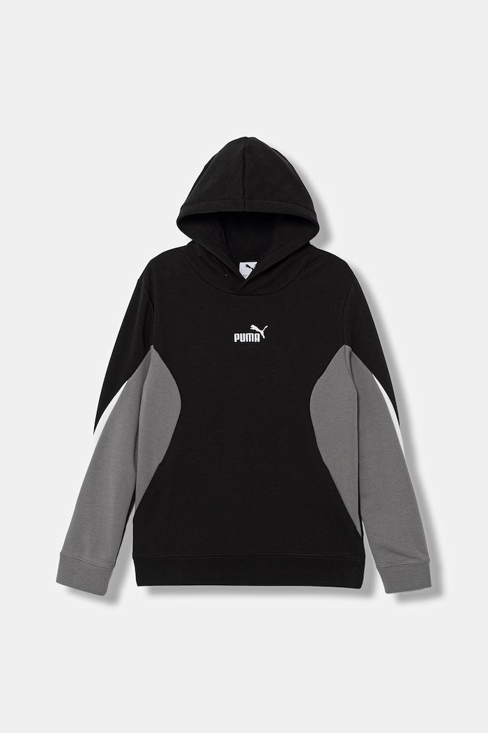 Detská mikina Puma ESS BLOCK s kapucňou čierna 692513