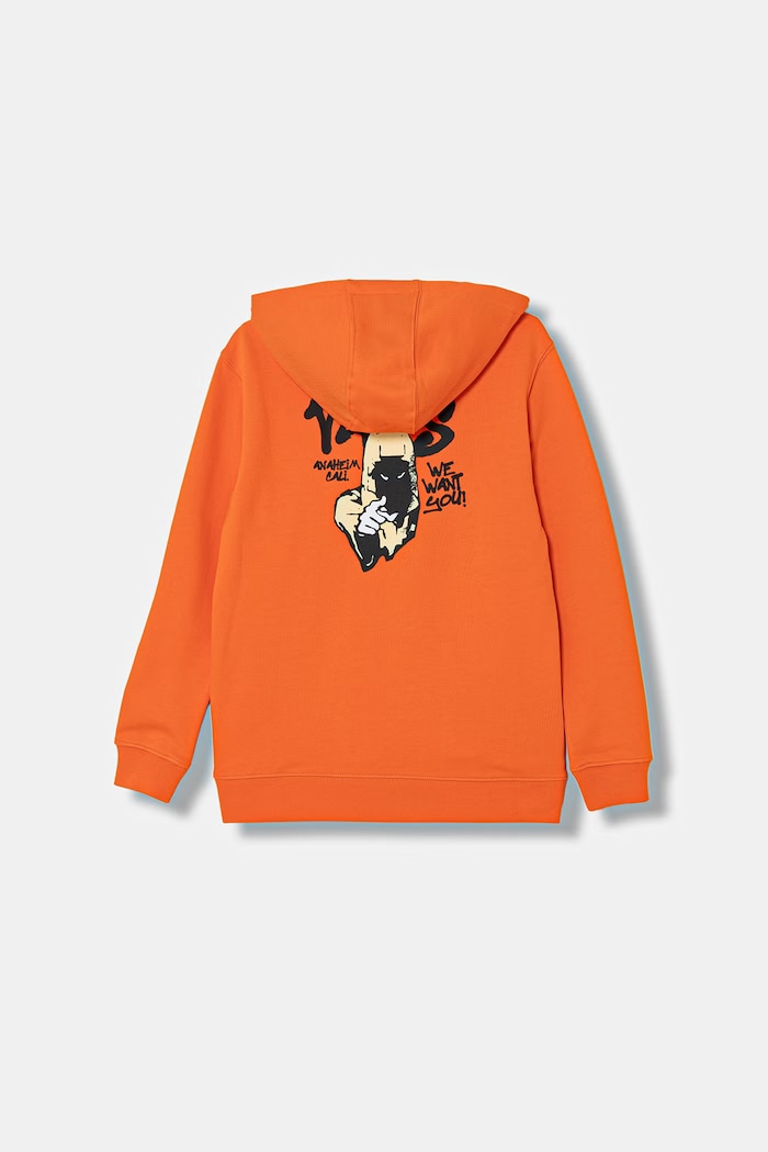 Vans hanorac de bumbac pentru copii print portocaliu VN000VY6FLM1