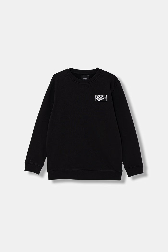 Detská mikina Vans bez kapucne čierna VN000W08BLK1