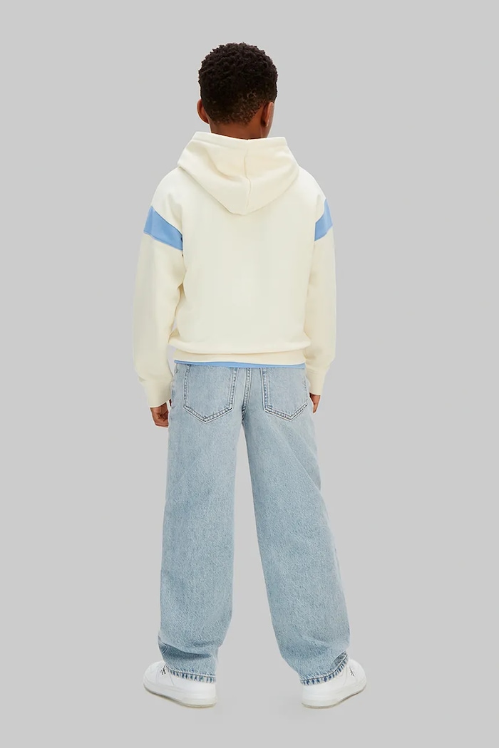 Calvin Klein Jeans hanorac cu glugă pentru copii, cu bumbac bej LVCKSJB08B.128.176.PPY2