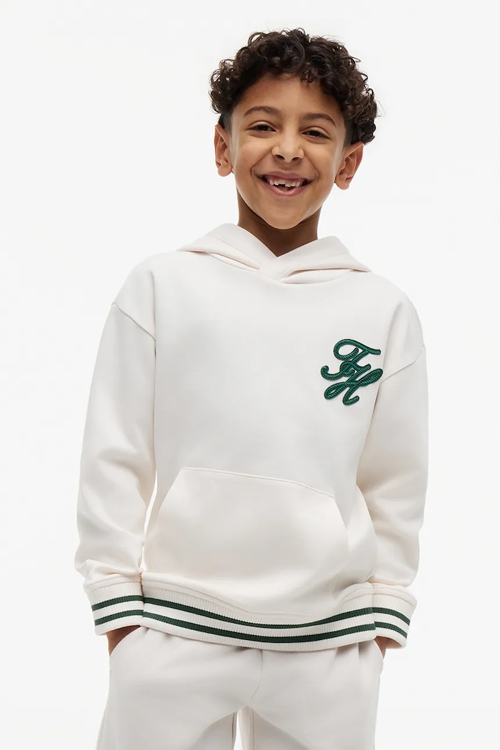 Tommy Hilfiger mikina s kapucňou detská bavlnená biela KB0KB10257.128.176.PPY2