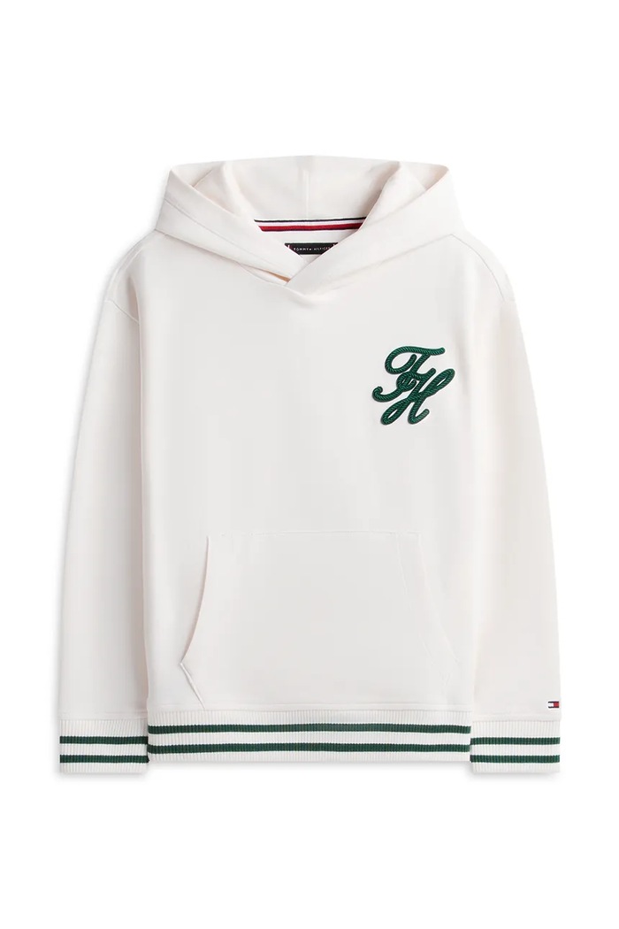 Tommy Hilfiger mikina s kapucňou detská bavlnená KB0KB10257.128.176.PPY2 biela SS26