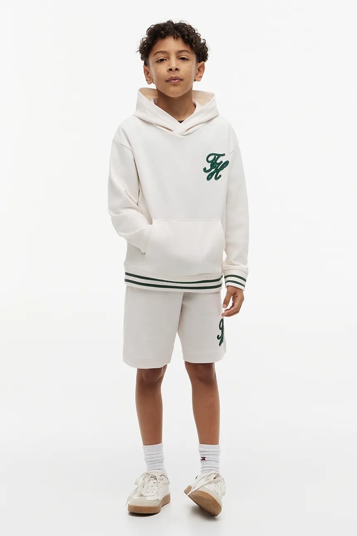Tommy Hilfiger mikina s kapucňou detská bavlnená biela KB0KB10257.128.176.PPY2