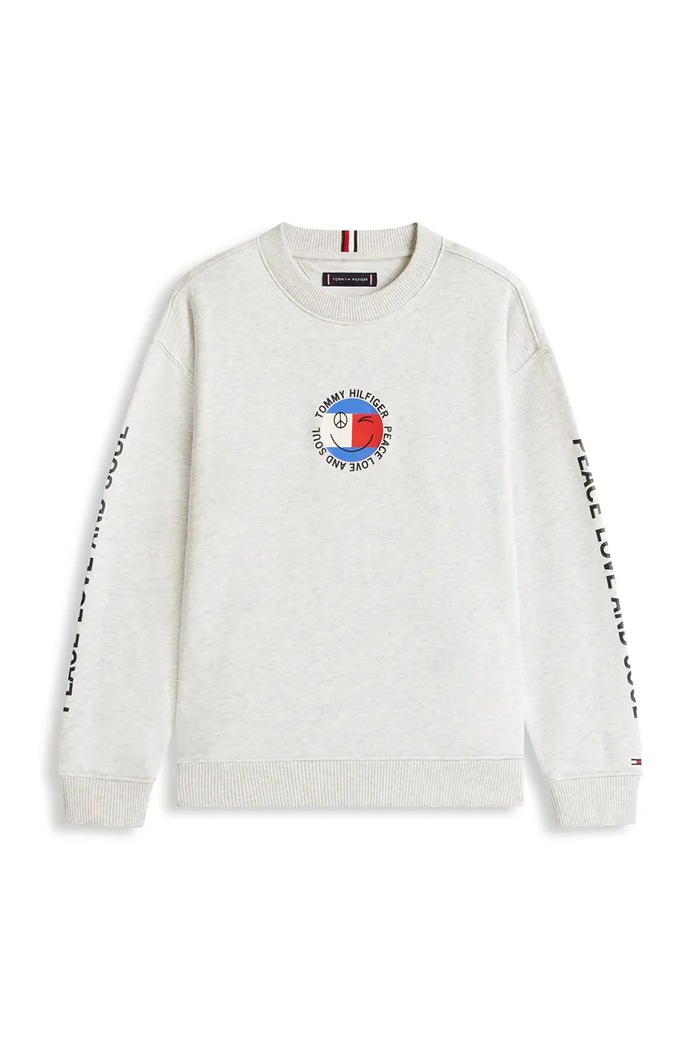 Tommy Hilfiger mikina detská s bavlnou KB0KB10258.98.122.PPY2 sivá SS26