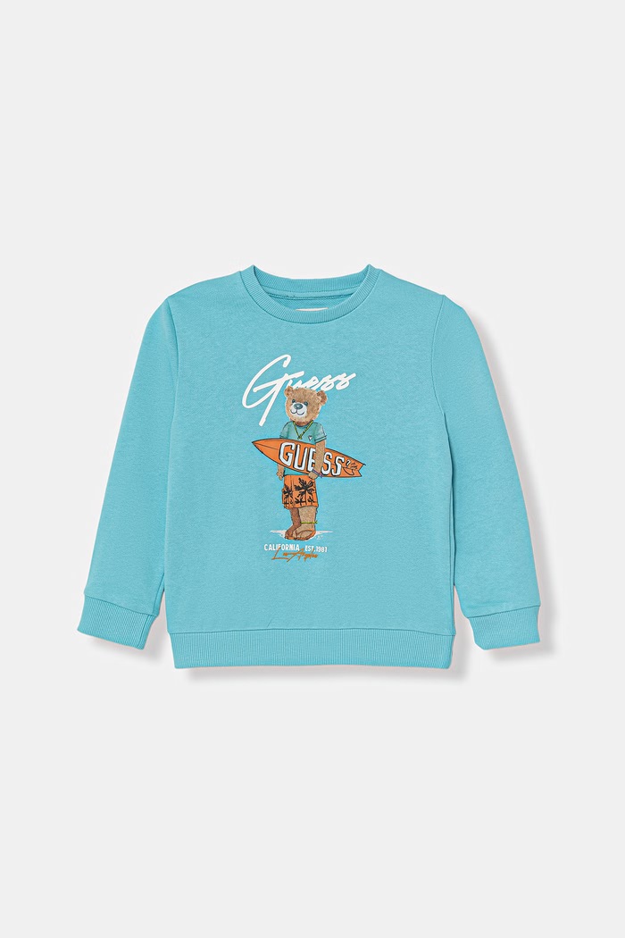 Guess mikina detská bavlnená modrá N6GQ04.KA6R4.PPY2.M