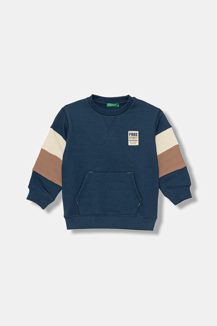 Detská bavlnená mikina United Colors of Benetton tmavomodrá 30DSG10LY.P.Stagionale