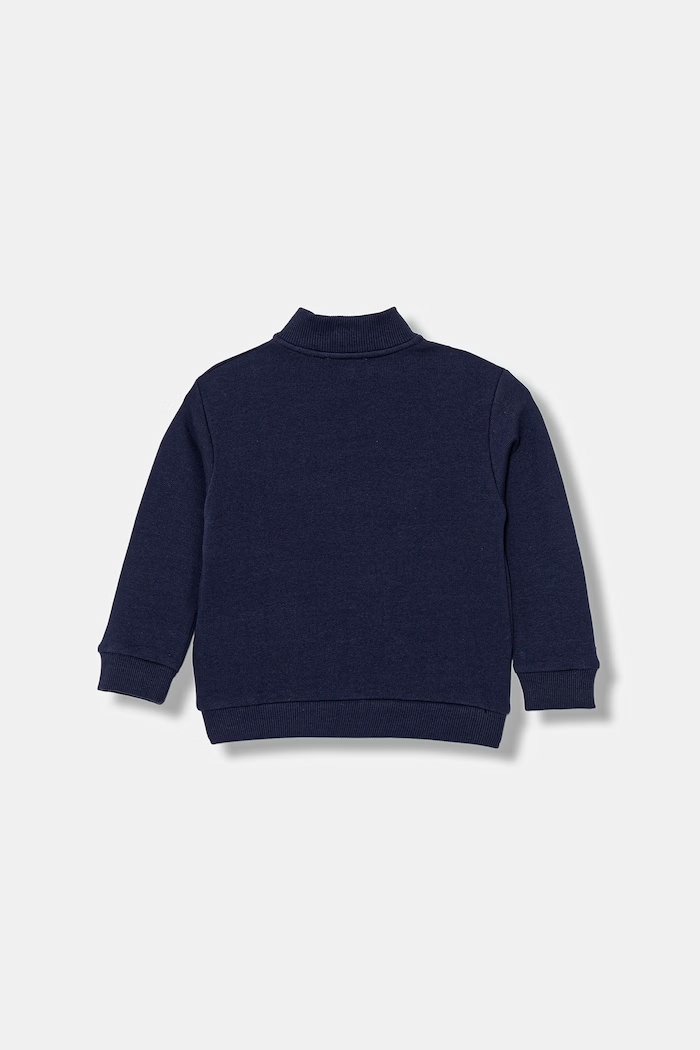 United Colors of Benetton hanorac cu fermoar pentru copii din bumbac 3J70G504A.P.Stagionale bleumarin SS26