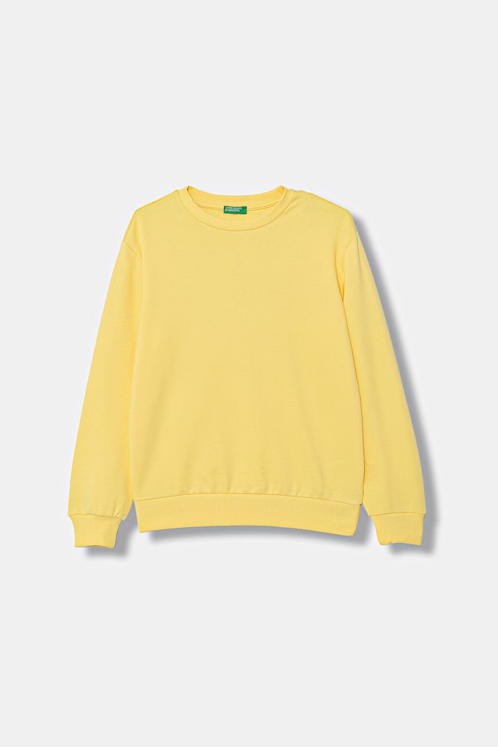 United Colors of Benetton detská bavlnená mikina žltá 3NBMC10SB.G.Stagionale
