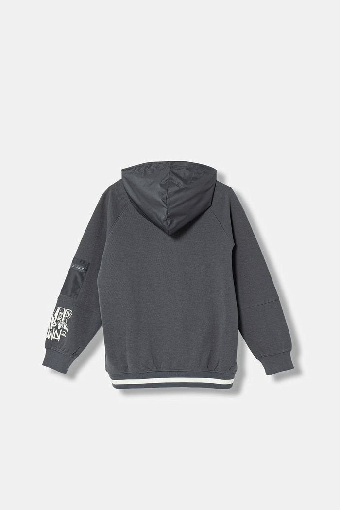United Colors of Benetton hanorac pentru copii, cu amestec de bumbac 35JVC506A.G.Stagionale gri SS26