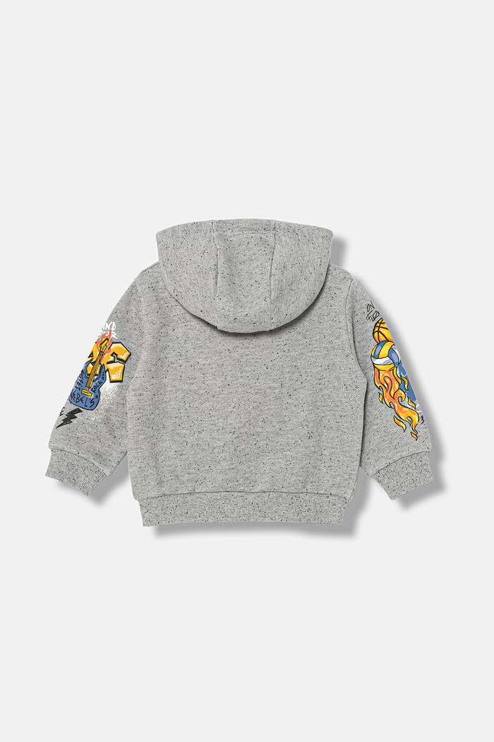 United Colors of Benetton bluza rozpinana z kapturem dziecięca bawełniana 3PLGG504E.P.Stagionale szary SS26