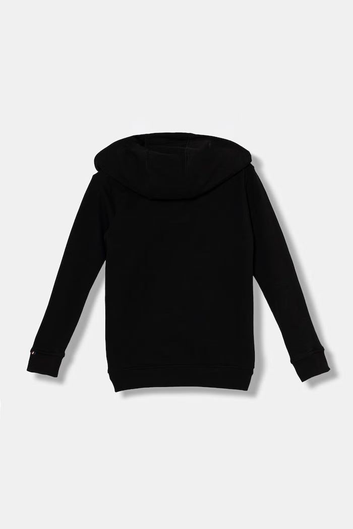 U.S. Polo Assn. hanorac cu fermoar și glugă pentru copii, cu bumbac USP4413 negru SS26
