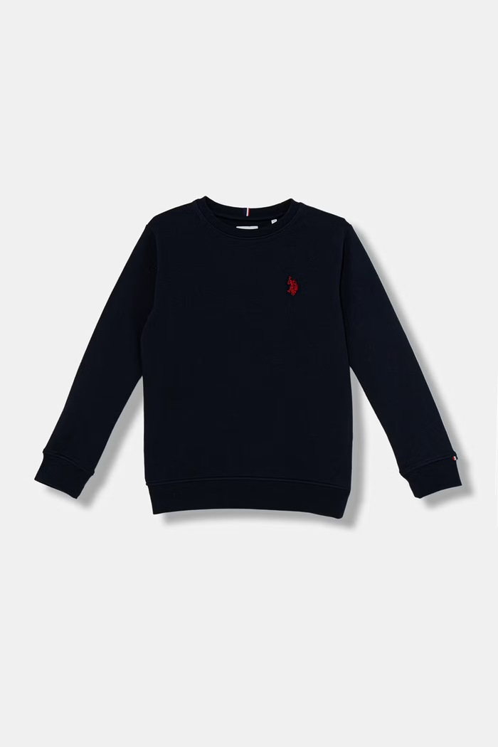 U.S. Polo Assn. mikina detská bavlnená USP2427 tmavomodrá SS26