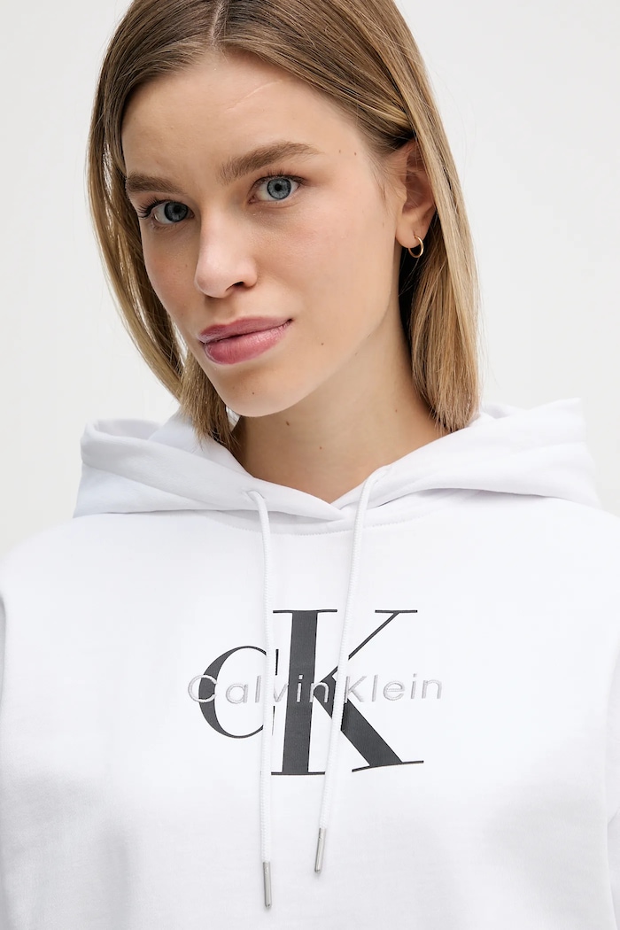 Mikina Calvin Klein Jeans biela LV047E221G