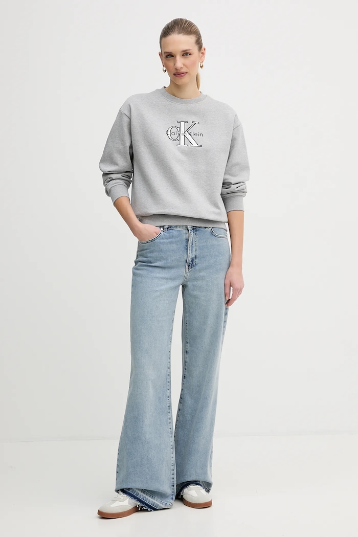 Mikina Calvin Klein Jeans LV047E825G šedá SS26