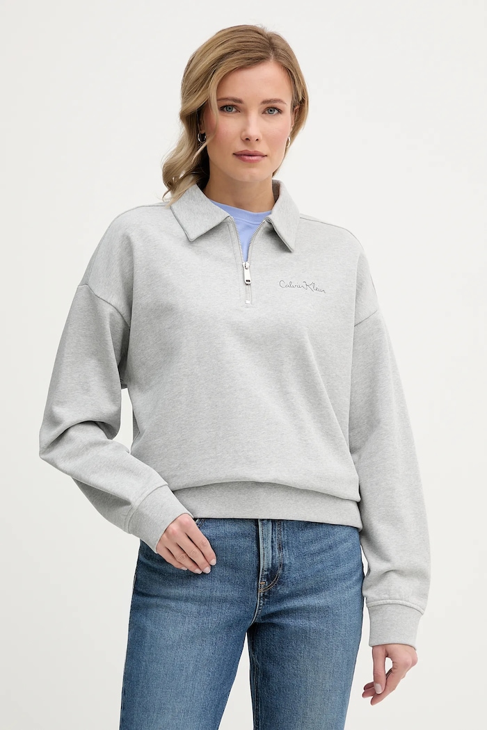 Mikina Calvin Klein Jeans směs šedá LV047E824G