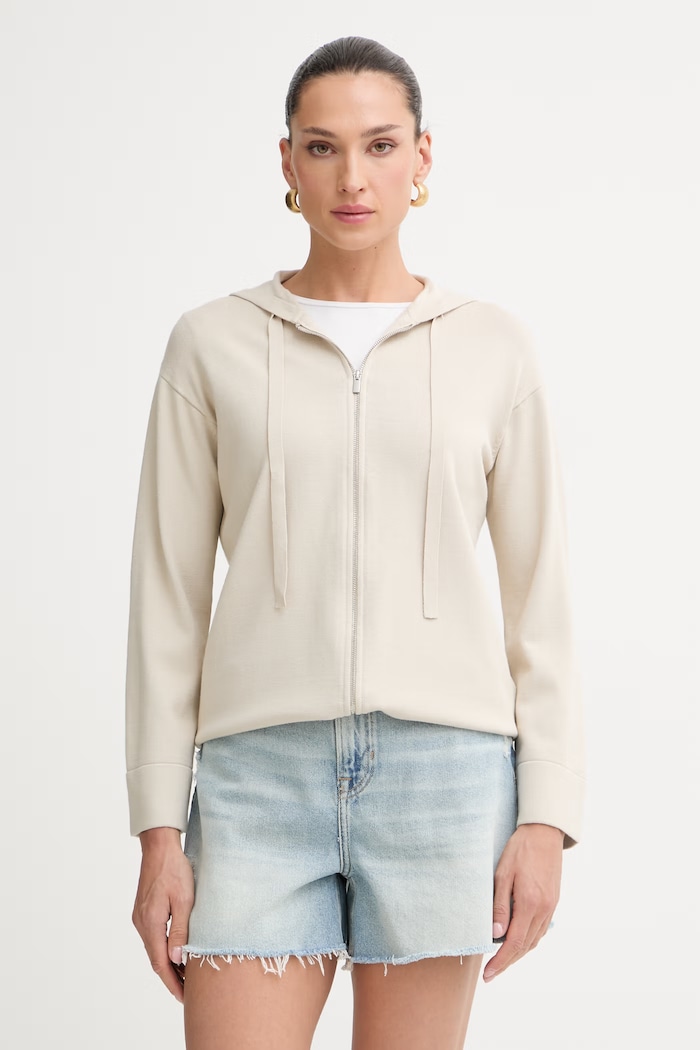 MM by Max Mara sveter na gombíky dámsky ALOA béžová 2616341027600