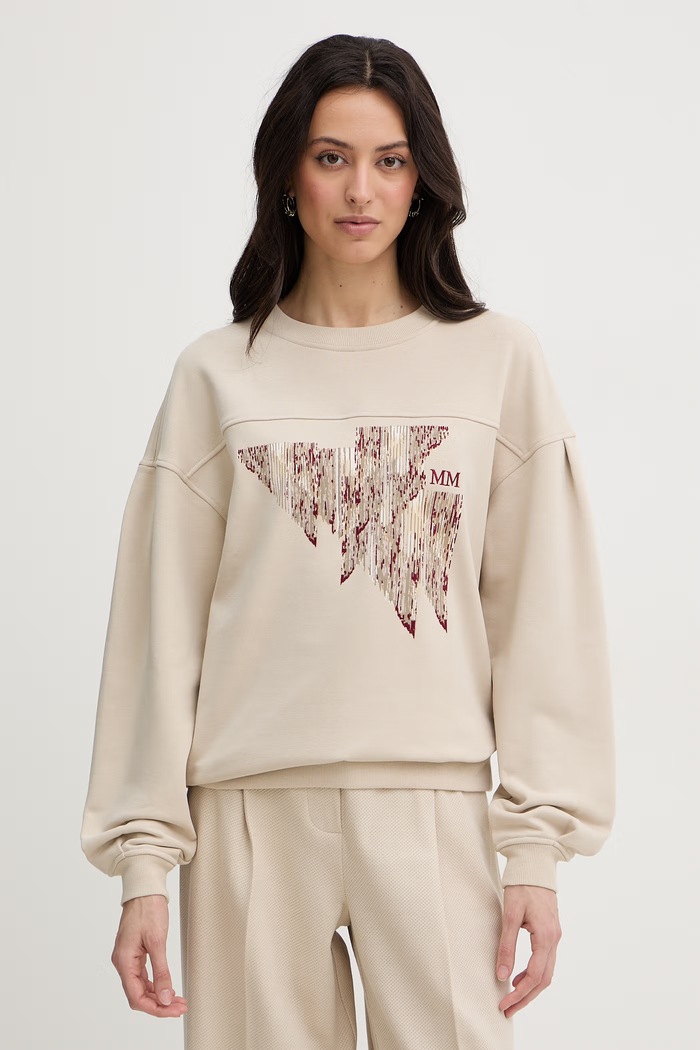 MM by Max Mara dámska mikina s bavlnou EUFORICO béžová 2616921027600