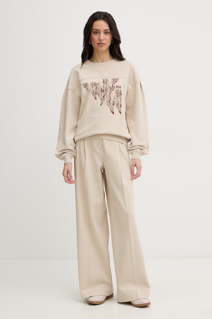 MM by Max Mara dámska mikina s bavlnou EUFORICO 2616921027600 béžová SS26