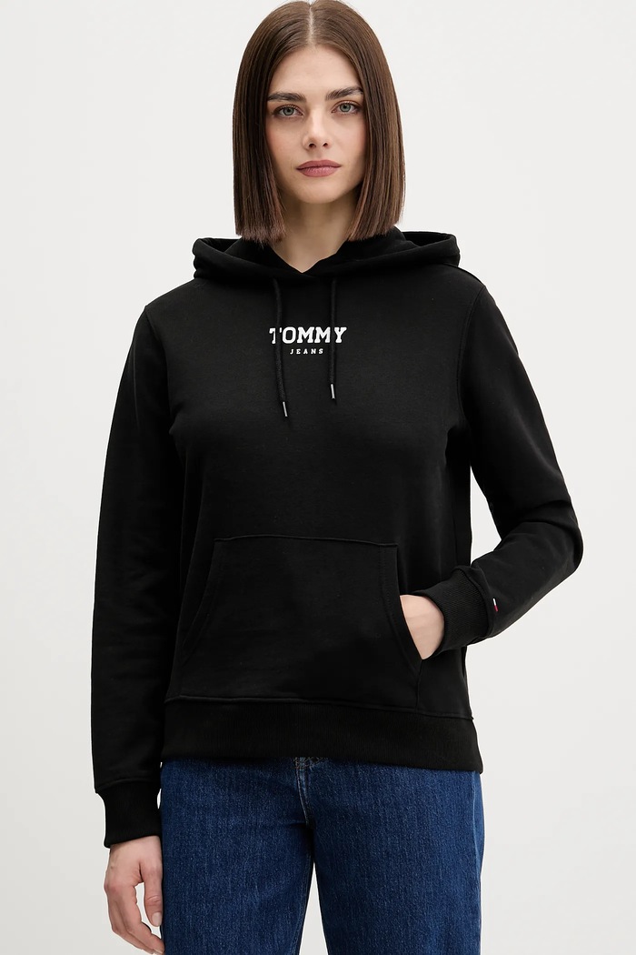 Pamučna dukserica Tommy Jeans pamuk crna DW0DW21921