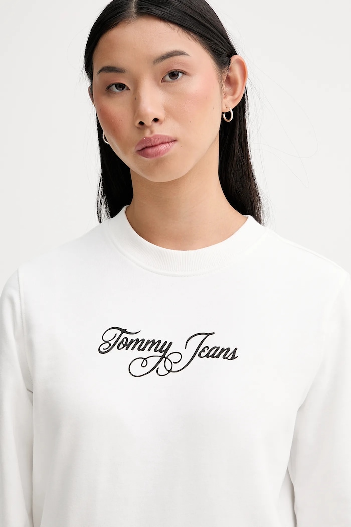 Tommy Jeans hanorac de bumbac alb DW0DW21922