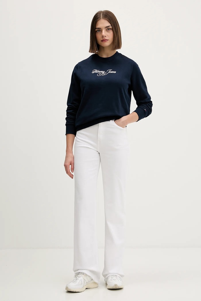 Bavlnená mikina Tommy Jeans DW0DW21922 tmavomodrá SS26