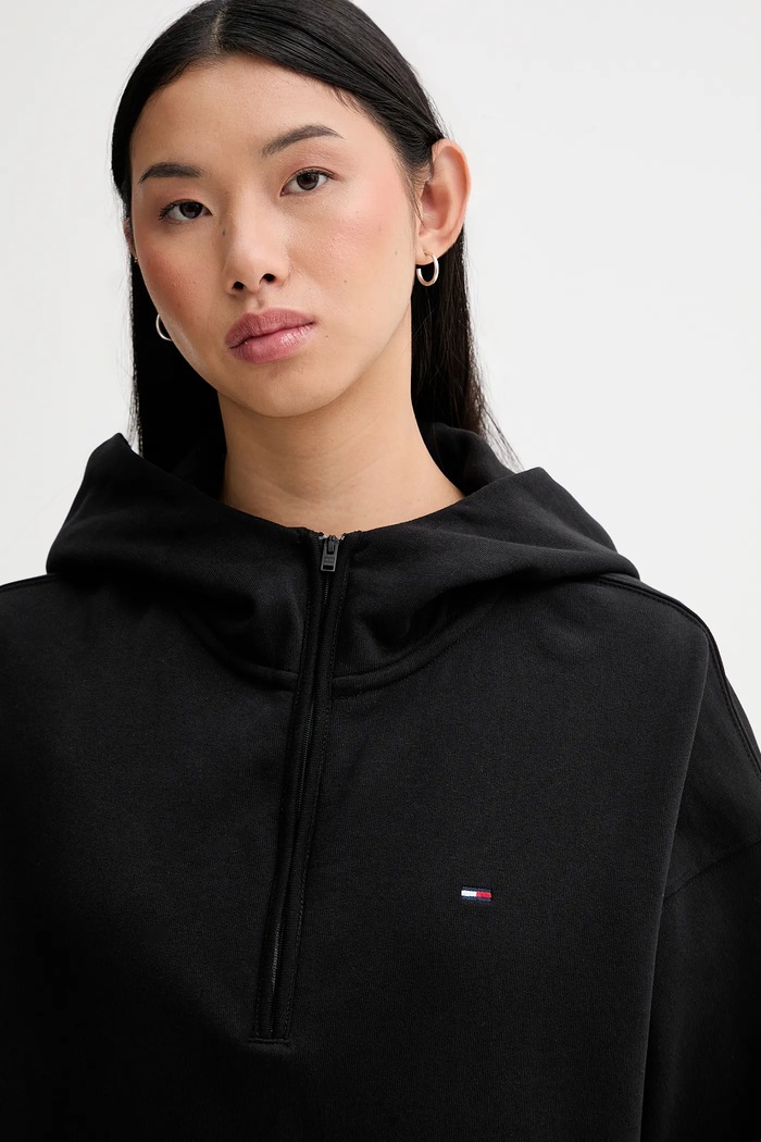 Tommy Jeans hanorac de bumbac negru DW0DW21924