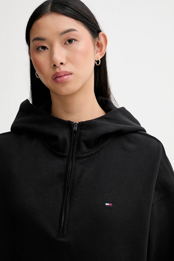 Tommy Jeans hanorac de bumbac negru DW0DW21924