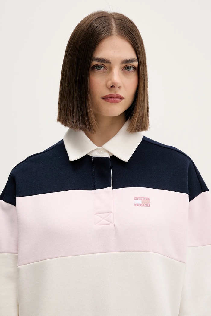 Bavlnená mikina Tommy Jeans ružová DW0DW21927