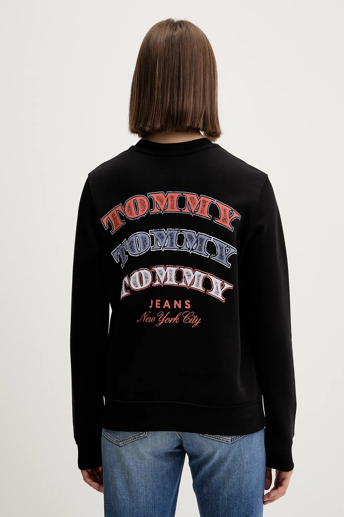 Tommy Jeans hanorac de bumbac print negru DW0DW22517