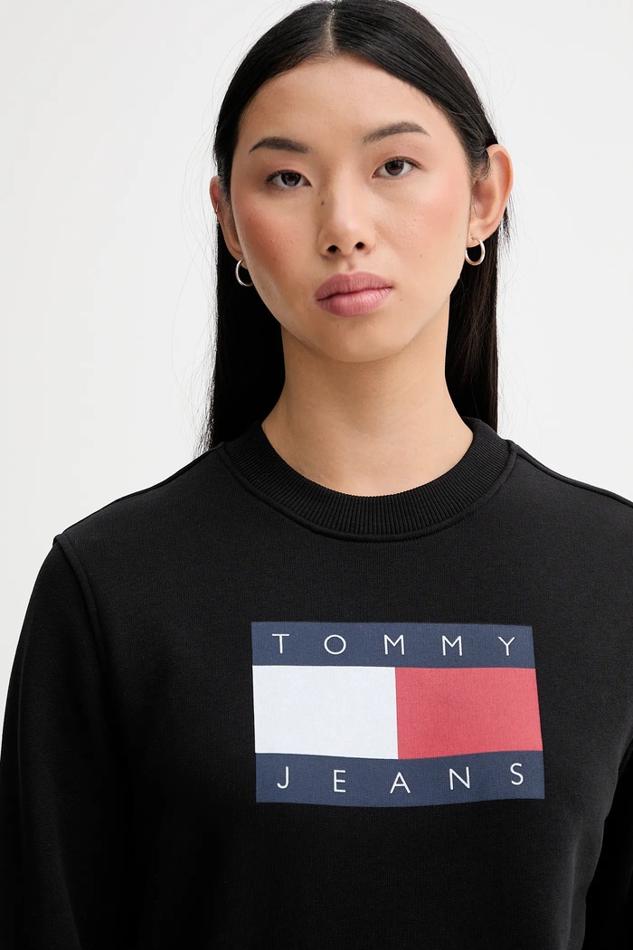 Tommy Jeans hanorac de bumbac negru DW0DW22564
