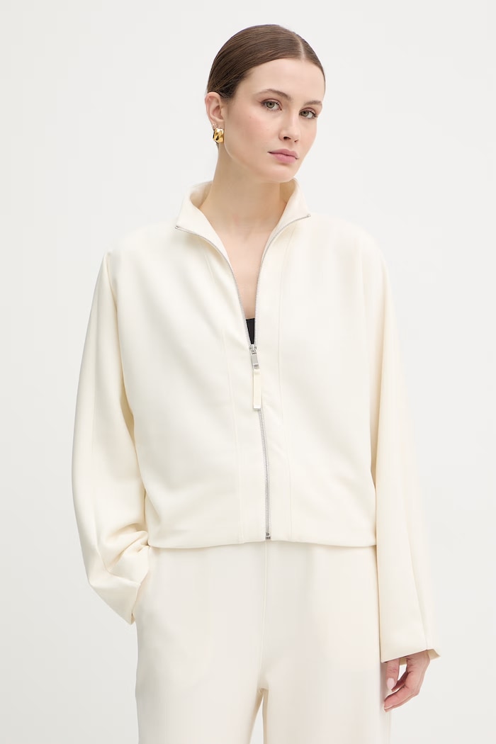 BOSS bluza Ebesya z elastanem beżowy 50555057