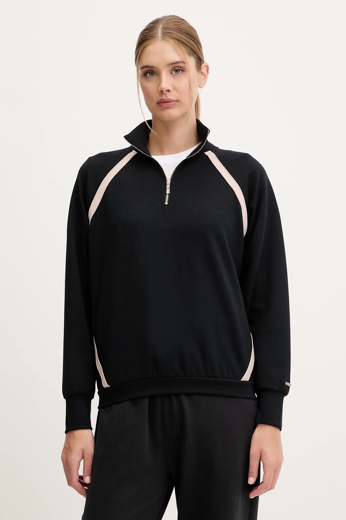 BOSS felső Mirage Sweatshirt elasztánnal fekete 50557207