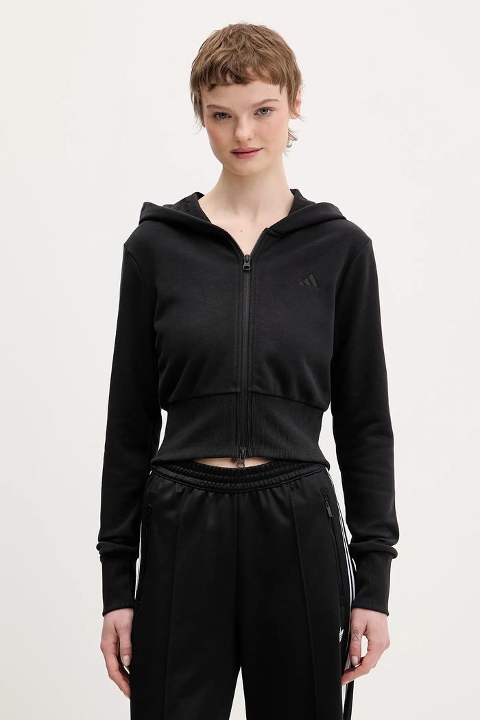 adidas felső Essentials sima fekete JZ0197