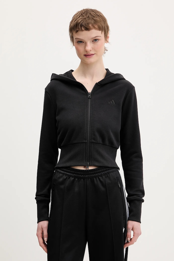 adidas felső Essentials sima fekete JZ0197