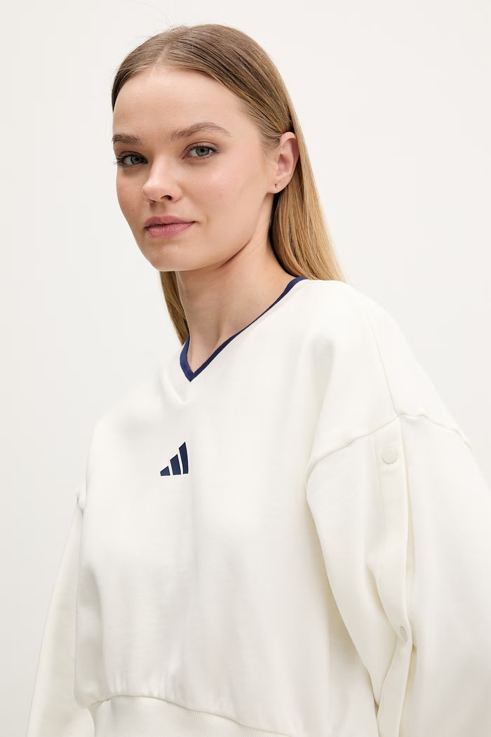 Bavlnená mikina adidas béžová JZ1074