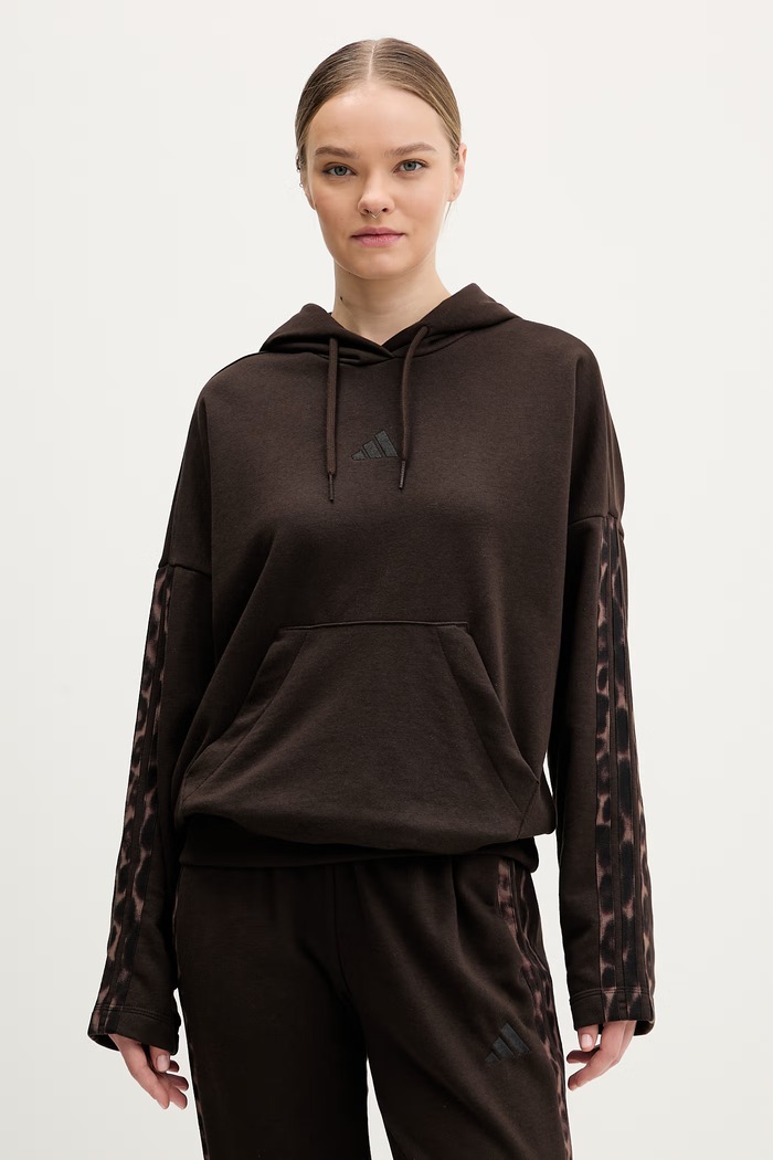 Mikina adidas Essentials s elastanom hnedá KA4683