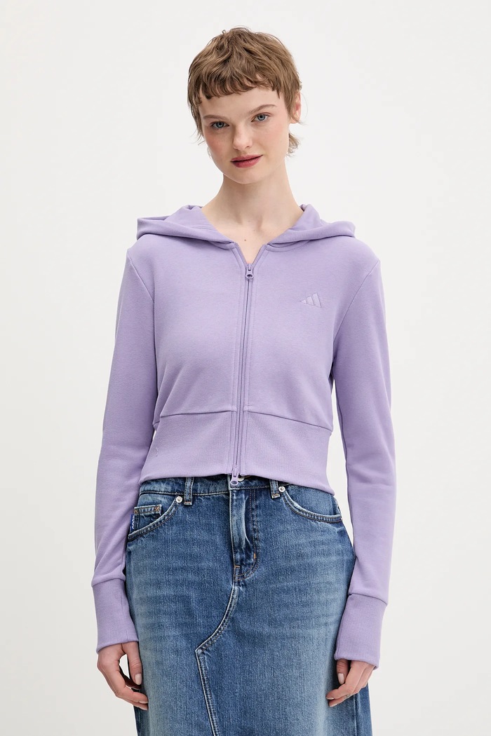 adidas bluza Essentials z kapturem fioletowy KC3891