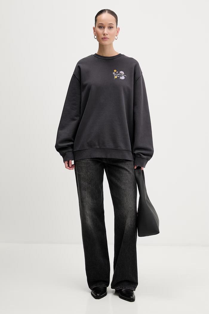 Памучен суичър HUGO Classic crew_7 50561052 сив SS26