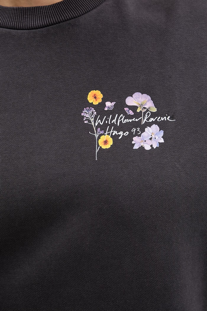 Памучен суичър HUGO Classic crew_7 50561052 сив