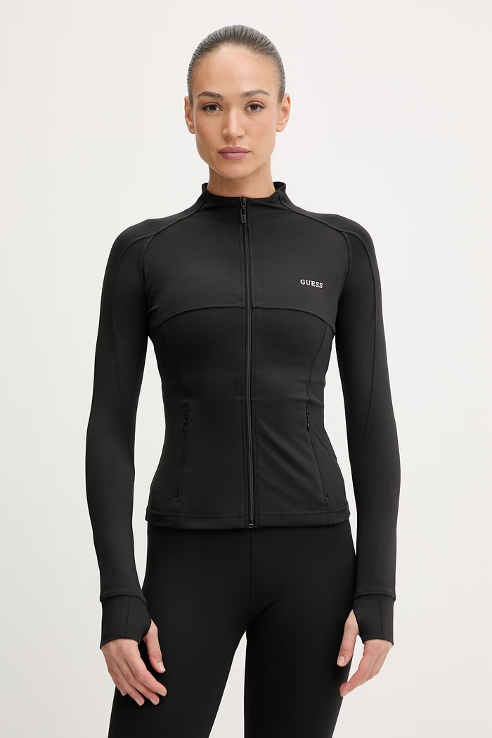 Guess hanorac cu fermoar pentru femei MARGOT uni negru V6RP15.KD952