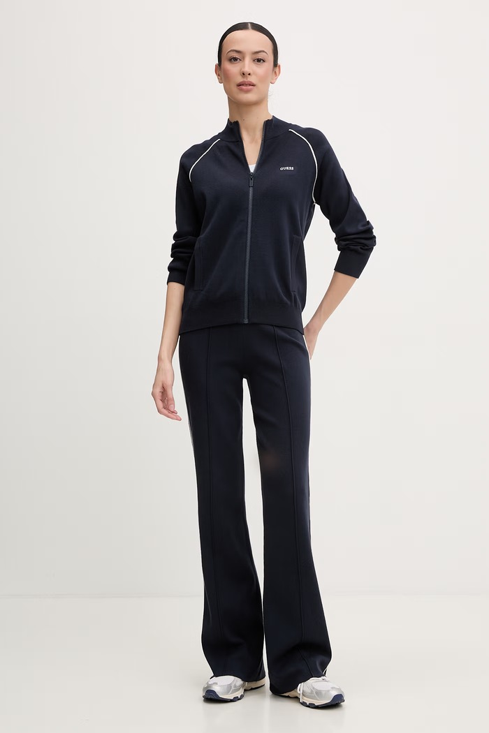 Guess hanorac cu fermoar pentru femei, cu vâscoză LAURENE V6RQ11.Z4642 bleumarin SS26