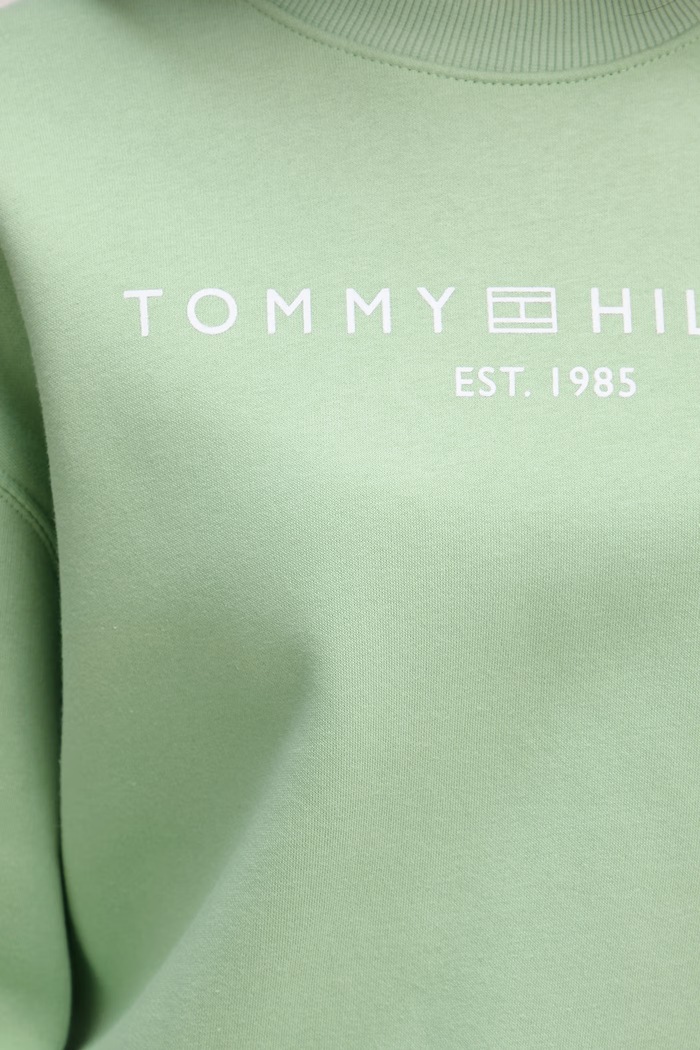 Tommy Hilfiger mikina dámska s bavlnou WW0WW47831 zelená