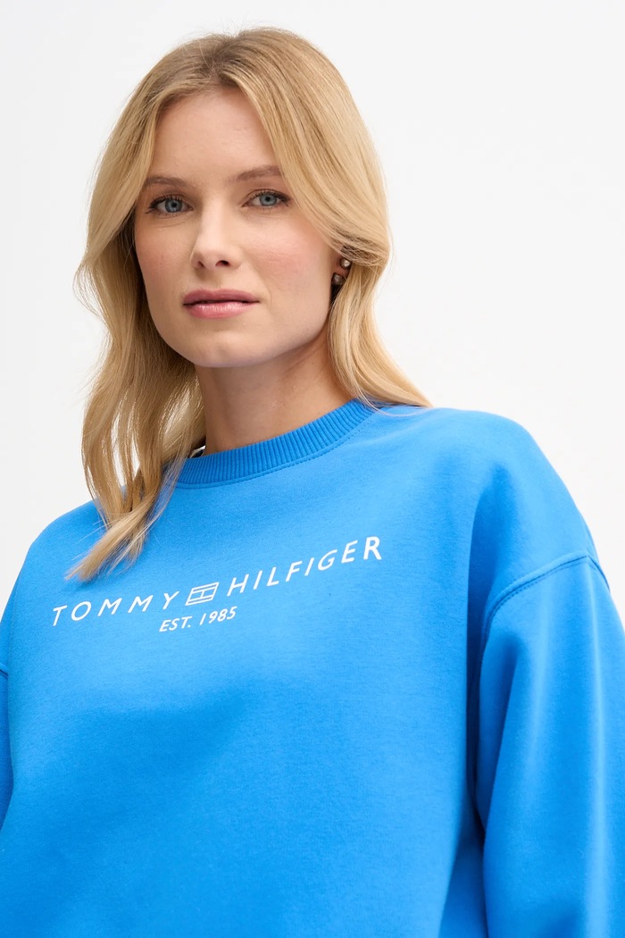 Tommy Hilfiger mikina dámska s bavlnou modrá WW0WW47831