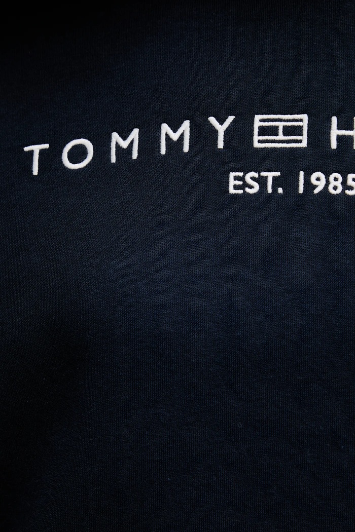 Tommy Hilfiger mikina s kapucňou dámska s bavlnou WW0WW47832 tmavomodrá