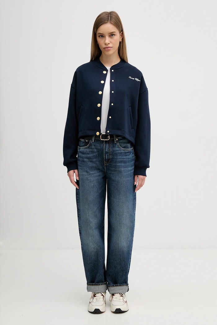 Mikina Tommy Hilfiger WW0WW47835 námořnická modř SS26