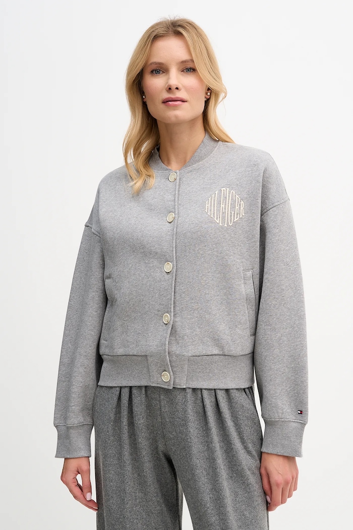 Tommy Hilfiger felső aplikációval szürke WW0WW47847